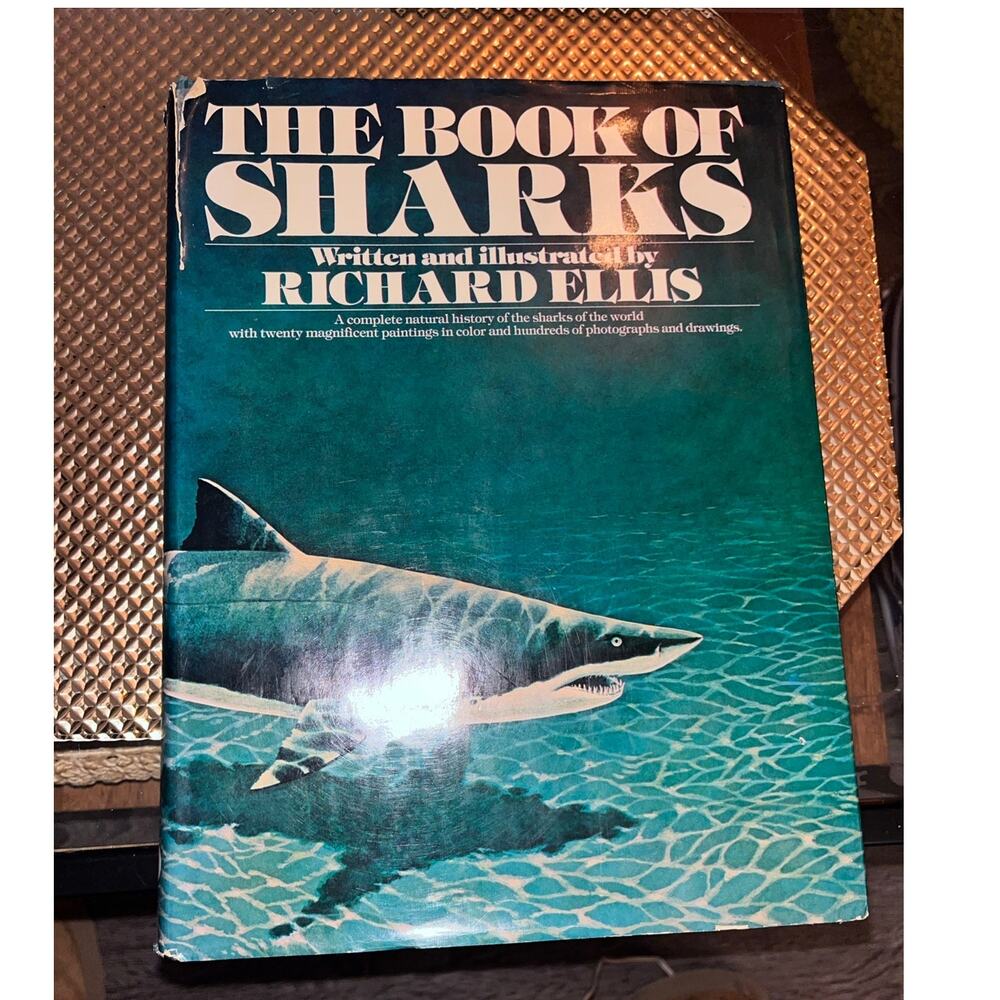 The Book of Sharks by Richard Ellis HC  Dust Jacket Vintage Shark Guide